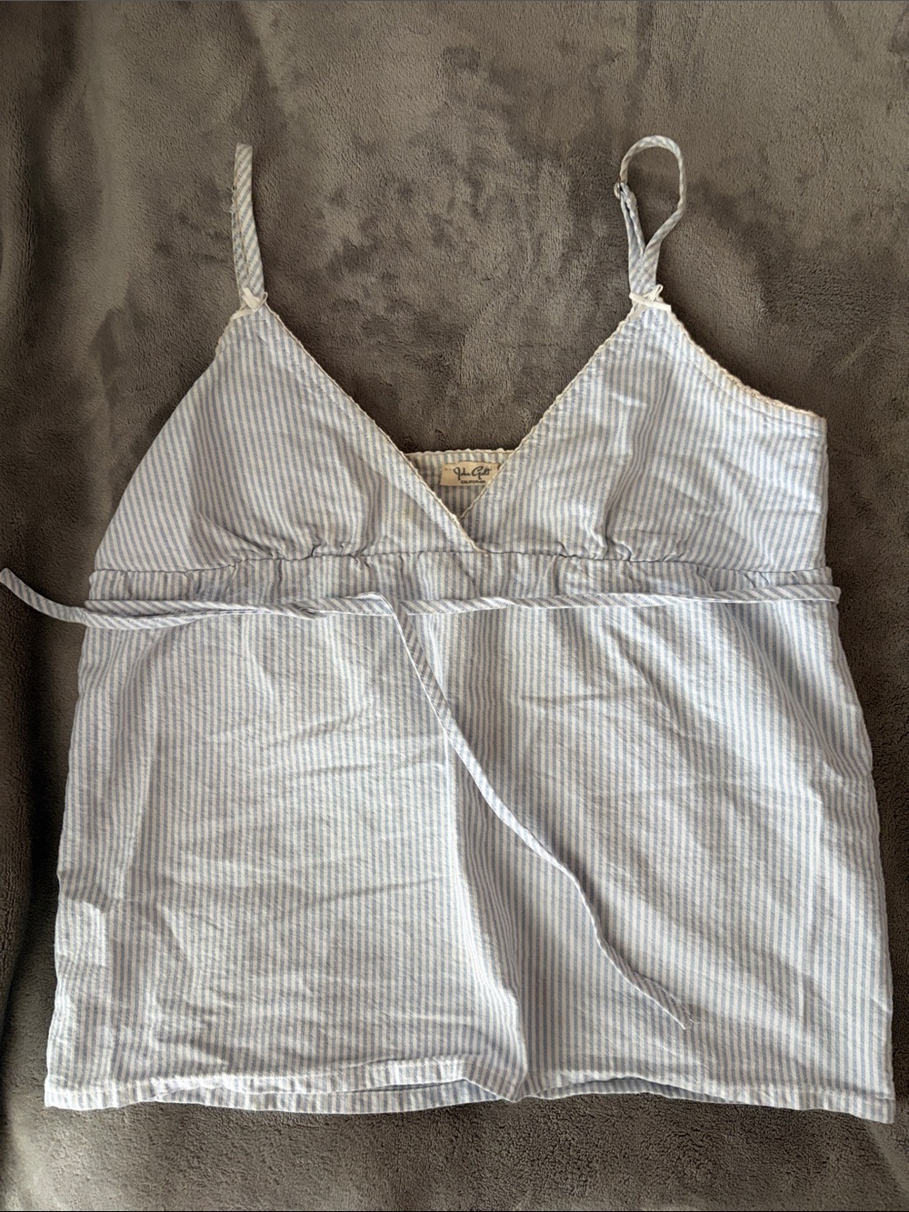 Brandy Melville Light Blue & White Striped Wrap Cami Top